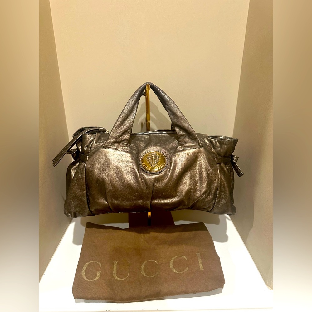 Gucci Metallic Hysteria Bronze Tote Handbag